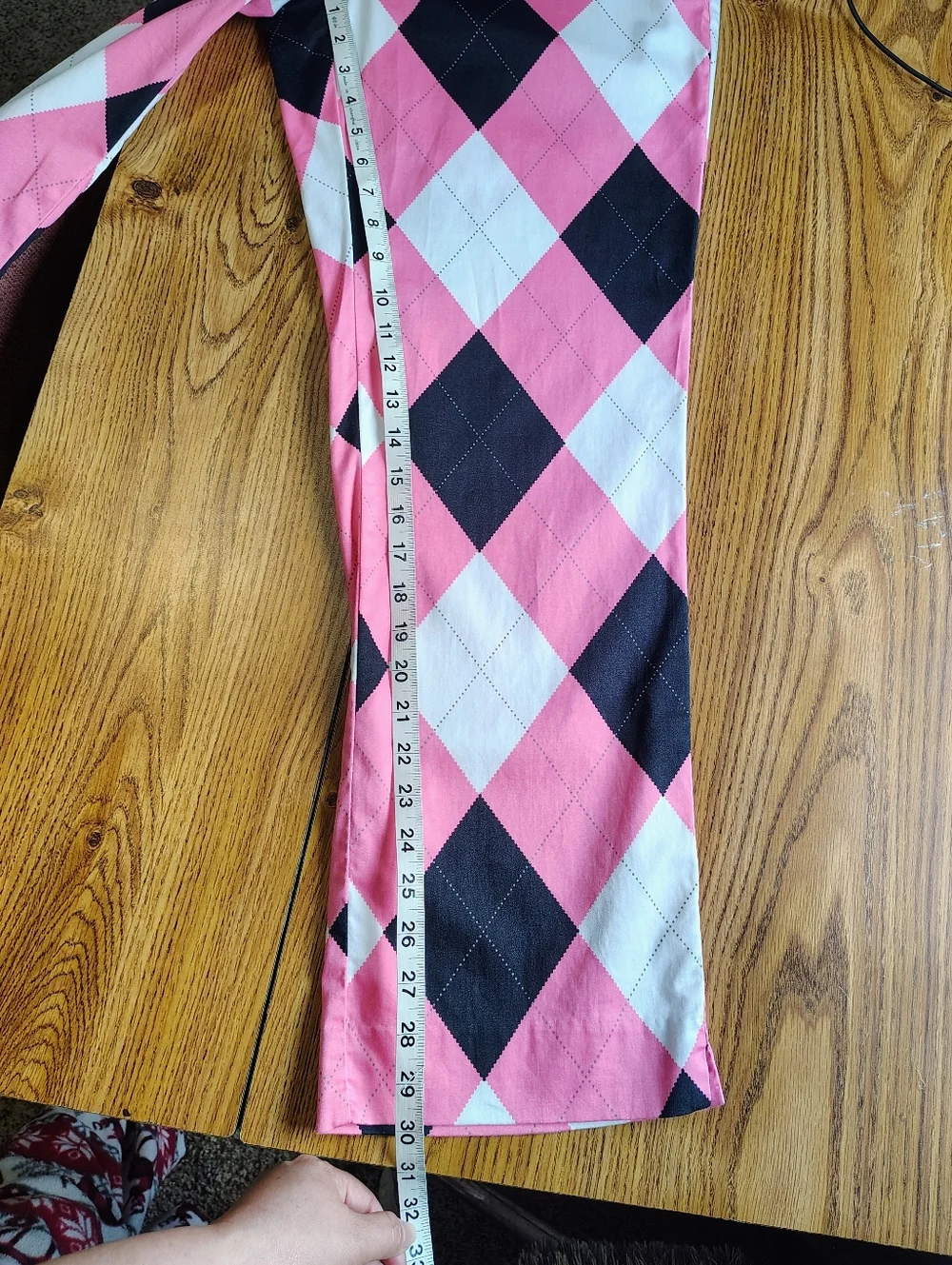 Loudmouth Golf Pants Men's Pink Black Argyle size 32/30. - Picture 3 of 14